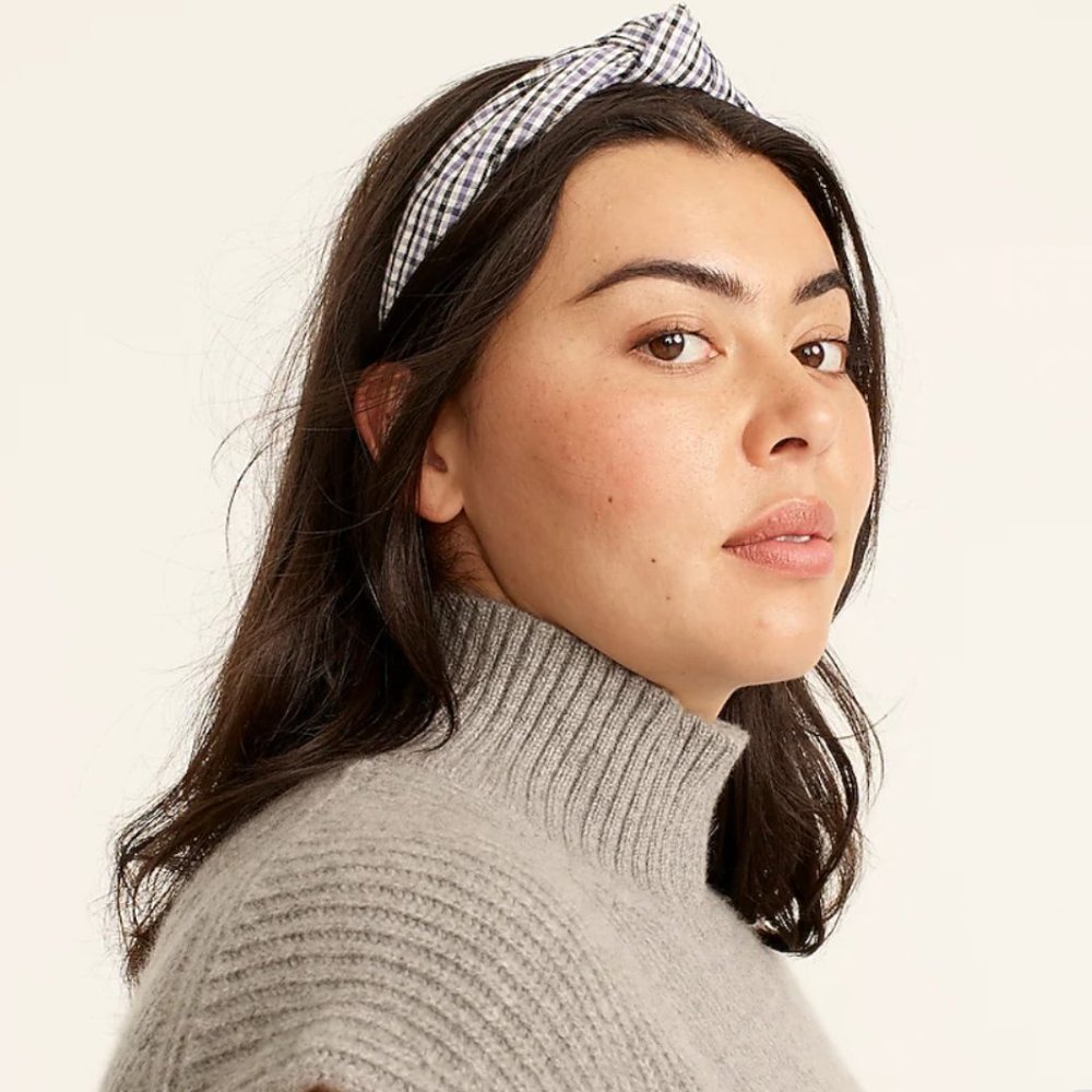 J. Crew Knot headband in lightweight flannel